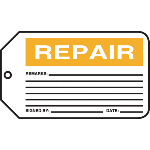 Production Control Tag, Repair, 25/Pk, Cardstock - USA Tool & Supply