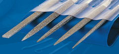 2-3/4'' Diamond Length - 5-1/2'' OAL (Various) - Coarse Grit - 5 pc. Set Diamond Needle File - USA Tool & Supply