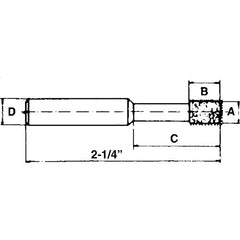 ‎0.236″ × 0.275″ × 1/4″-120 Grit - Cubic Boron Nitride Jig Grinding Mandrel - USA Tool & Supply