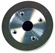 6 x 3/4 x 1-1/4'' - 1/16'' Abrasive Depth - 220 Grit - 3/4 Rim Plate Type 6A2C Mounted Diamond Wheel - USA Tool & Supply