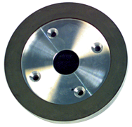 6 x 3/4 x 1-1/4'' - 1/8'' Abrasive Depth - 150 Grit - 3/4 Rim Plate Type 6A2C Mounted Diamond Wheel - USA Tool & Supply