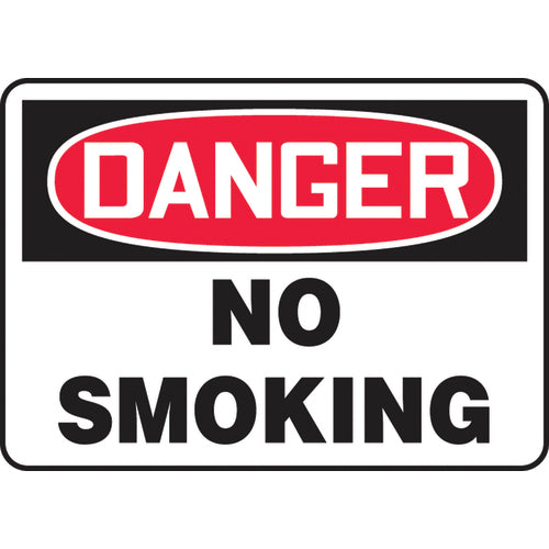 Sign, Danger No Smoking, 10″ × 14″, Plastic - USA Tool & Supply