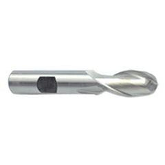 7/16'' Dia. - 3'' OAL - Uncoated HSS - Ball End SE EM - 2 FL - USA Tool & Supply