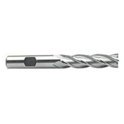 1 Dia. x 6-1/2 Overall Length 4-Flute Square End High Speed Steel SE End Mill-Round Shank-Non-Center Cut-Uncoated - USA Tool & Supply