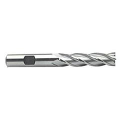2 Dia. x 6-1/2 Overall Length 4-Flute Square End High Speed Steel SE End Mill-Round Shank-Center Cutting-Uncoated - USA Tool & Supply