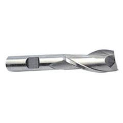 22mm Dia. x 3-3/4 Overall Length 2-Flute Square End High Speed Steel SE End Mill-Round Shank-Center Cut-Uncoated - USA Tool & Supply