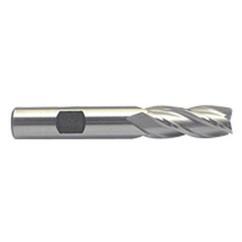 7/16 Dia. x 3-1/4 Overall Length 4-Flute Square End M-42 Cobalt SE End Mill-Round Shank-Center Cut-Uncoated - USA Tool & Supply