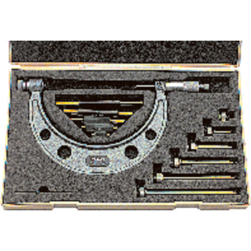 24″-28″ Measuring Range-0.001″ Graduation - Ratchet Thimble - Carbide Face - Interchangeable Anvil Micrometer - USA Tool & Supply