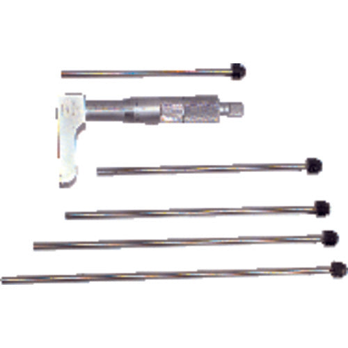 0-4″ Measuring Range - Ratchet Thimble - Depth Micrometer with Half Base - USA Tool & Supply