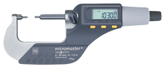 0 - 1.2" / 0 - 30mm Measuring Range - .00005/.001mm Resolution - Friction Thimble - Carbide Face - Electronic Spline Micrometer - USA Tool & Supply