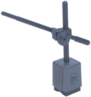 #599-7760 - Mini Mag Stand -Standard - 1-1/4 x 1-1/4 x 1-3/4" Base Size - Magnetic Base Indicator Holder - USA Tool & Supply