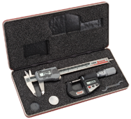 #S766AZ - Electroic Tool Set - Includes 0-6" Electronic Slide Caliper and 0-1" Electronic Outside Micrometer - USA Tool & Supply