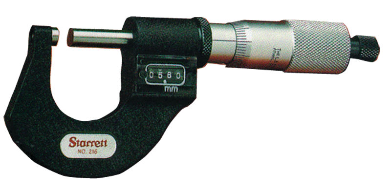 #T216XRL-1 - 0 - 1'' Measuring Range - .0001 Graduation - Ratchet Thimble - Carbide Face - Digital Outside Micrometer - USA Tool & Supply