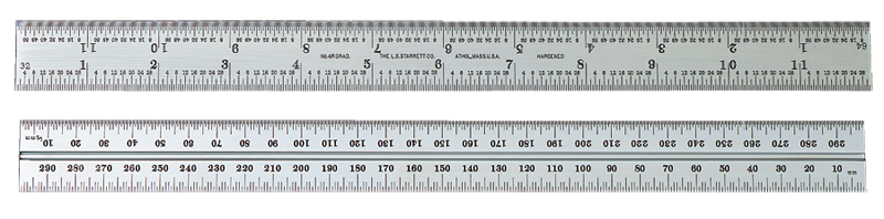 #CB12-16R - 12'' - 16R Graduation - Chrome - Combination Square Blade - USA Tool & Supply