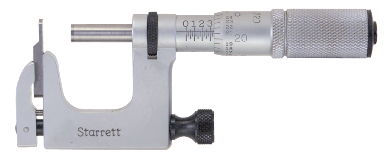 #220XFL-1 - 0 - 1'' Measuring Range - .001 Graduation - Friction Thimble - Carbide Face - Multi Anvil Micrometer - USA Tool & Supply