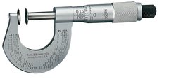 #256MRL-25 -  0 - 25mm Measuring Range - .01mm Graduation - Ratchet Thimble - High Speed Steel Face - Disc Micrometer - USA Tool & Supply