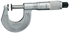 #256MRL-50 -  25 - 50mm Measuring Range - .01mm Graduation - Ratchet Thimble - High Speed Steel  Face - Disc Micrometer - USA Tool & Supply