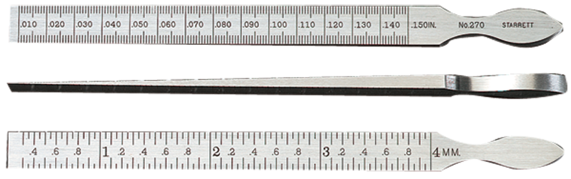 #270 - 1 Leaf - .010 to .150" (.3 to 4mm) Range - Taper Gage - USA Tool & Supply