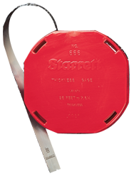 .006 Thickness - 25ft Blade Length - Steel Feeler Stock Roll in Rewind Dispenser - #666-6 - USA Tool & Supply