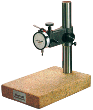 #653GJ - Kit Contains: .0005" Graduation; 0-25-0 Reading - Pink Granite Stand & Dial Indicator - USA Tool & Supply