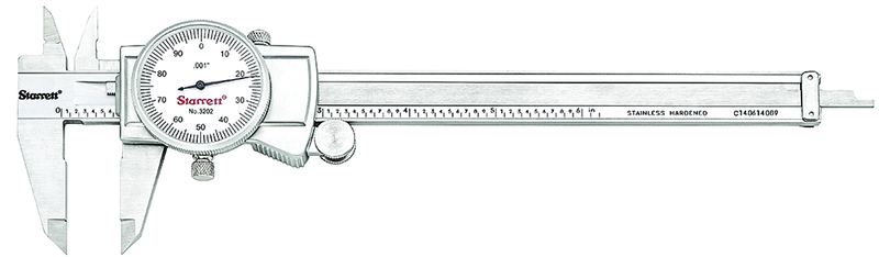 #3202-6 -  0 - 6" Stainless Steel Dial Caliper with .001" Graduation - USA Tool & Supply