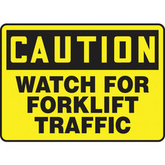 Sign, Caution Watch For Forklift Traffic, 10″ × 14″, Aluminum - USA Tool & Supply