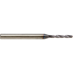 1.80 mm Dia. × 3.0 mm Shank × 13 mm Flute Length × 57 mm OAL, 5XD, 138°, ALtimaÂ, 2 Flute, Coolant Thru, Solid Carbide Drill - Exact Industrial Supply