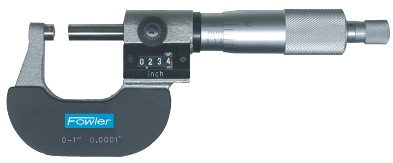 1 - 2'' Measuring Range - .0001" Graduation - Ratchet Thimble - Carbide Face - Digital Outside Micrometer - USA Tool & Supply