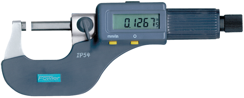 0 - 3" / 0 - 75mm Measuring Range - .00005/.001mm Resolution - Friction Thimble - Carbide Face - Electronic Coolant Outside Micrometer Set with SPC - USA Tool & Supply