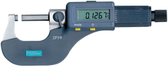 0 - 3" / 0 - 75mm Measuring Range - .00005/.001mm Resolution - Friction Thimble - Carbide Face - Electronic Coolant Outside Micrometer Set with SPC - USA Tool & Supply