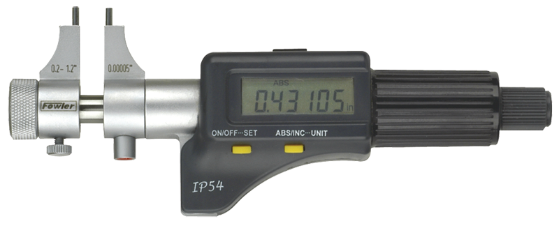 .2 - 1.2'' Measuring Range - .00005/.001mm Resolution - Friction Thimble - Hardened & Ground Face -  Electronic Inside Micrometer - USA Tool & Supply