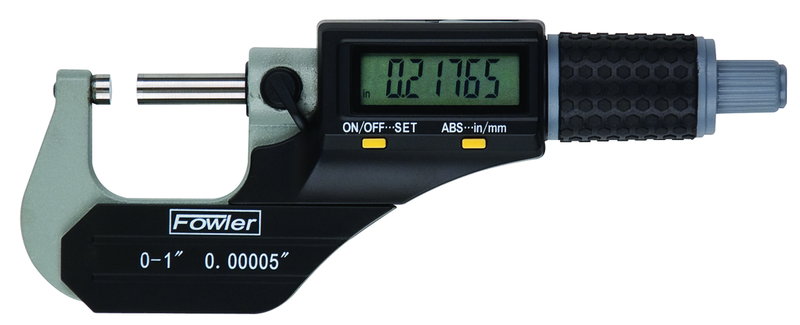 0 - 1"/0 - 25mm Measuring Range - .00005"/.001mm Resolution - Ratchet Thimble - Carbide Face - X-TRA Value II Digitial Outside Micrometer - USA Tool & Supply