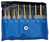 PEC Tools 8 Piece Brass Drive Pin Punch Set -- Includes: 1/16; 3/32; 1/8; 5/32; 3/16; 7/32; 1/4; & 5/16" - USA Tool & Supply
