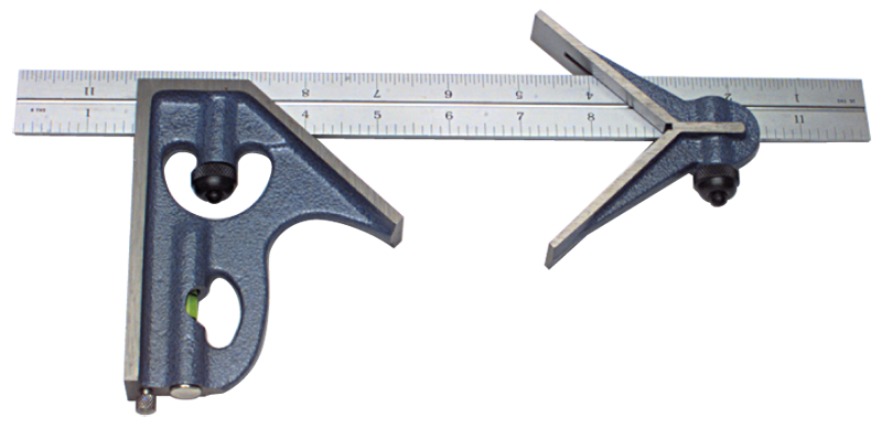 #7122-024H - 24'' - 4R Graduation - Regular Blade - 3 Piece Combinatioin Square Set - USA Tool & Supply