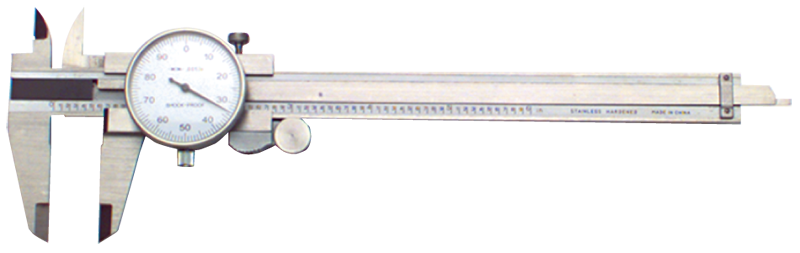 0 - 4'' Measuring Range (.001 Grad.) - Stainless Steel Dial Caliper - USA Tool & Supply