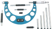 12 - 16'' Measuring Range - .001 Graduation - Ratchet Thimble - Carbide Face - Interchangeable Anvil Micrometer - USA Tool & Supply