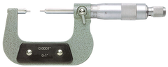 0 - 1'' Measuring Range - .0001 Graduation - Ratchet Thimble - Carbide Face - Spline Micrometer - USA Tool & Supply