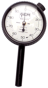 .200 Total Range - 0-100 Dial Reading - Back Plunger Dial Indicator - USA Tool & Supply