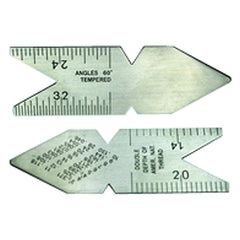 Center Gage - Model 5032 - Metric Standard 60°–0.5 mm and 1.0 mm Graduation - USA Tool & Supply