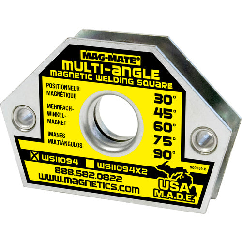 Magnetic Welding Square - 10 Angle-3 3/8″ × 1/2″ × 2 9/16″-23 lbs Holding Capacity - USA Tool & Supply