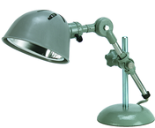 6" Uniflex Machine Lamp; 120V, 60 Watt Incandescent Light, Portable Base, Oil Resistant Shade, Gray Finish - USA Tool & Supply