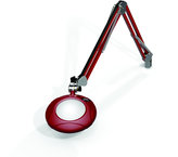 Green-Lite® 5" Blazing Red Round LED Magnifier; 43" Reach; Table Edge Clamp - USA Tool & Supply