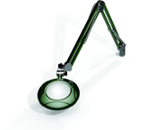 Green-Lite® 5" Racing Green Round LED Magnifier; 43" Reach; Table Edge Clamp - USA Tool & Supply