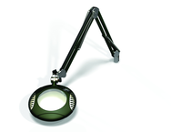 Green-Lite® 6" Racing Green Round LED Magnifier; 43" Reach; Table Edge Clamp - USA Tool & Supply