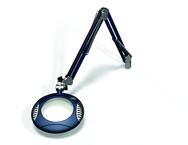 Green-Lite® 6" Spectra Blue Round LED Magnifier; 43" Reach; Table Edge Clamp - USA Tool & Supply