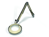 Green-Lite® 6" Shadow White Round LED Magnifier; 43" Reach; Table Edge Clamp - USA Tool & Supply