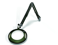 Green-Lite® 7-1/2" Racing Green Round LED Magnifier; 43" Reach; Table Edge Clamp - USA Tool & Supply
