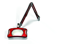 Green-Lite® 7" x 5-1/4"Blazing Red Rectangular LED Magnifier; 43" Reach; Table Edge Clamp - USA Tool & Supply