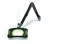 Green-Lite® 7" x 5-1/4"Racing Green Rectangular LED Magnifier; 43" Reach; Table Edge Clamp - USA Tool & Supply