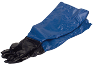 Pair Blue Gauntlet Gloves for Blast Cabinet - Model #2-02025 8" - USA Tool & Supply